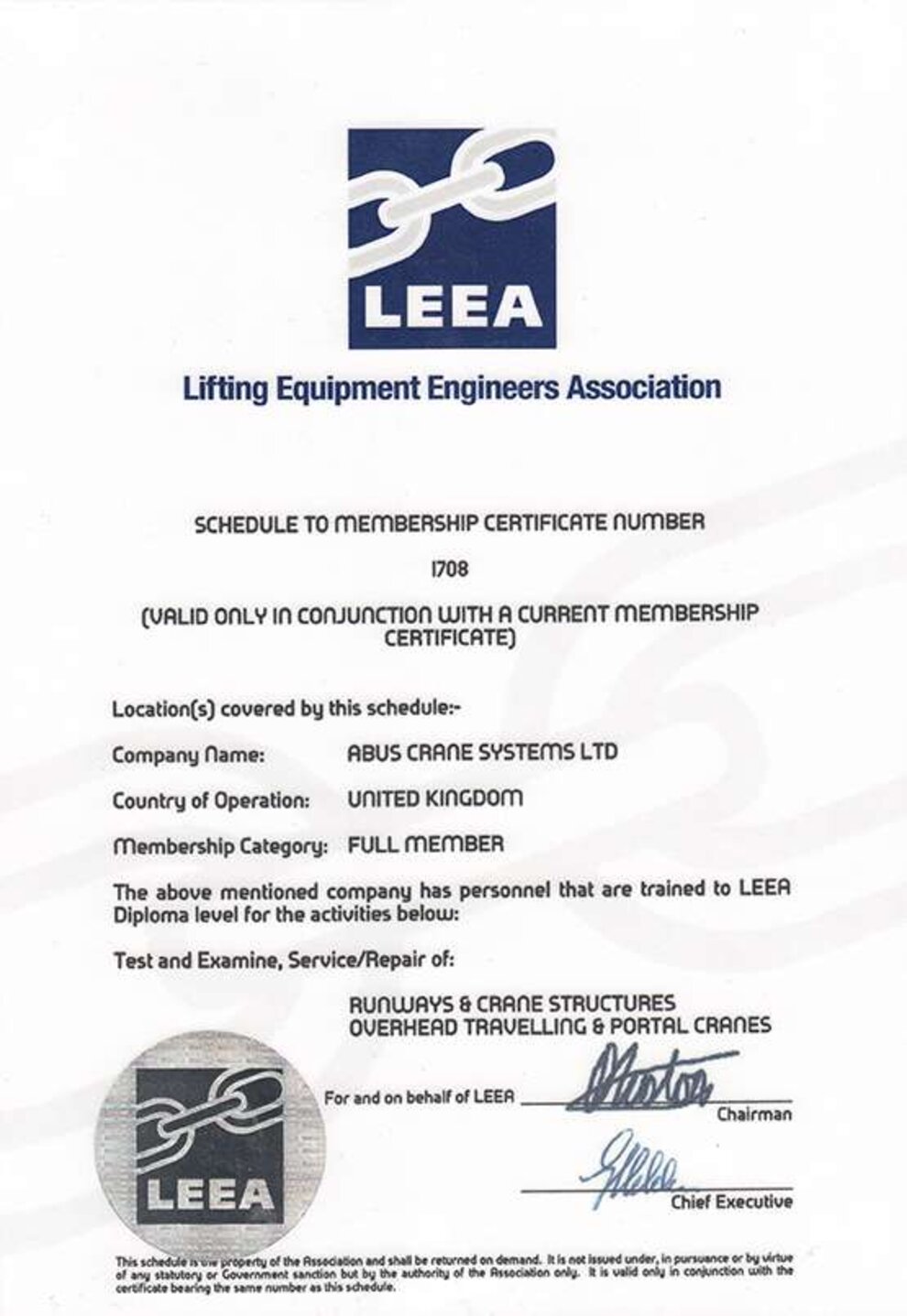 LOLERInspektionen ABUS Crane Systems Ltd.